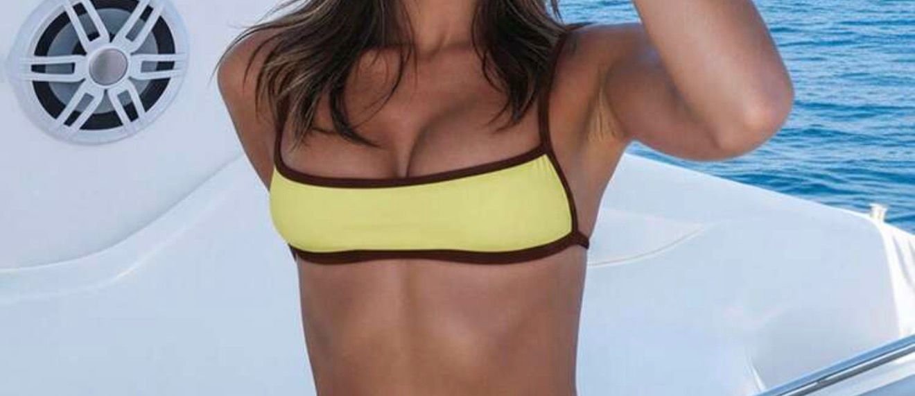 Tiny boat yellow bikini