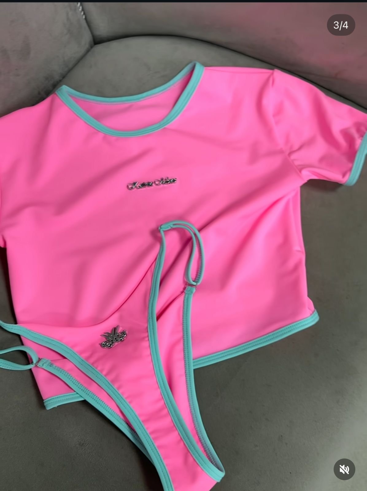Tiny look pink aqua set